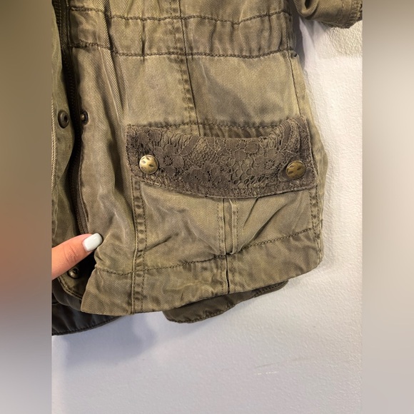 Max Jeans Green Utility Jacket Lightweight Cotton - Picture 6 of 11